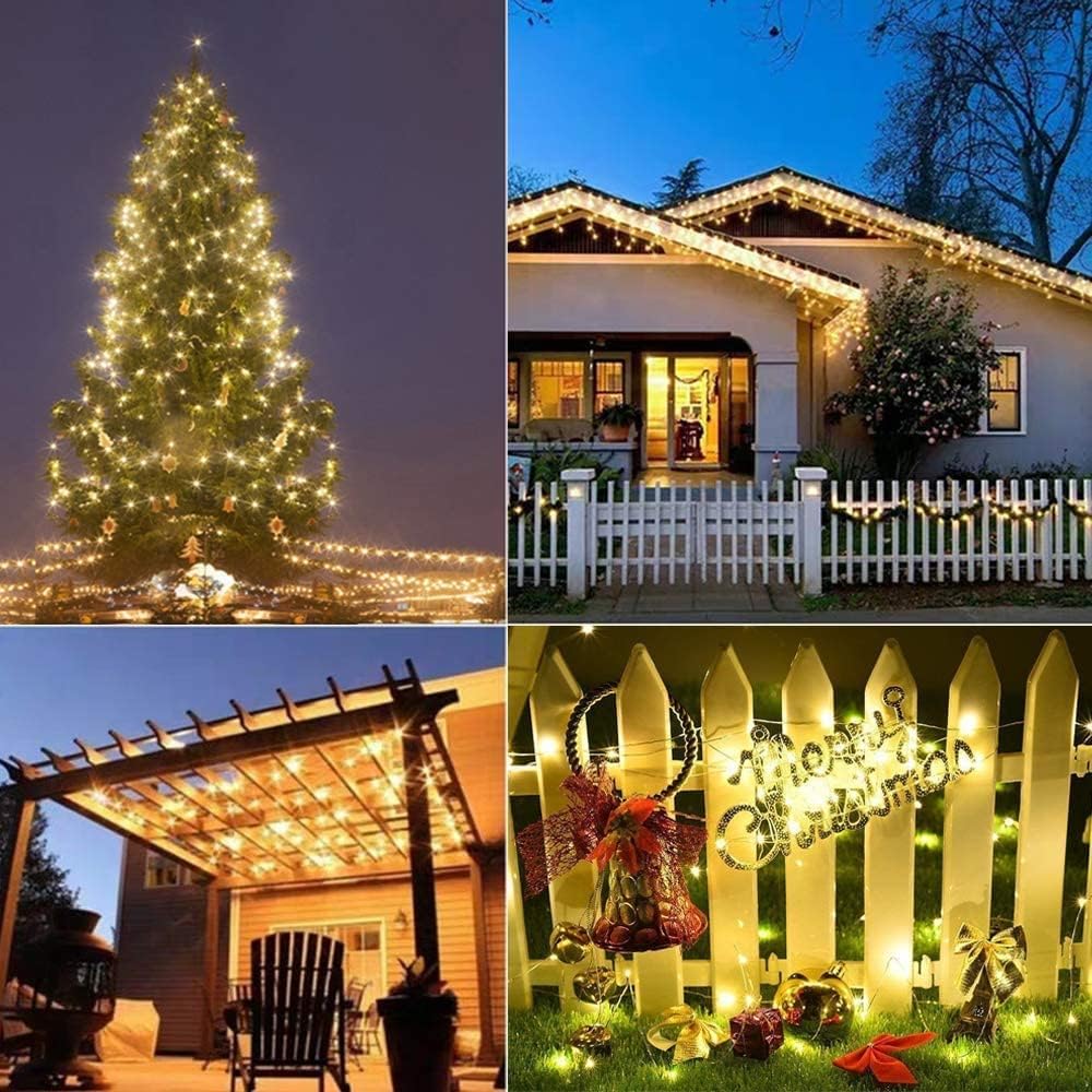 Lezonic 2Pack Solar String Lights Waterproof,12M/40Ft 120LED Garden Lights