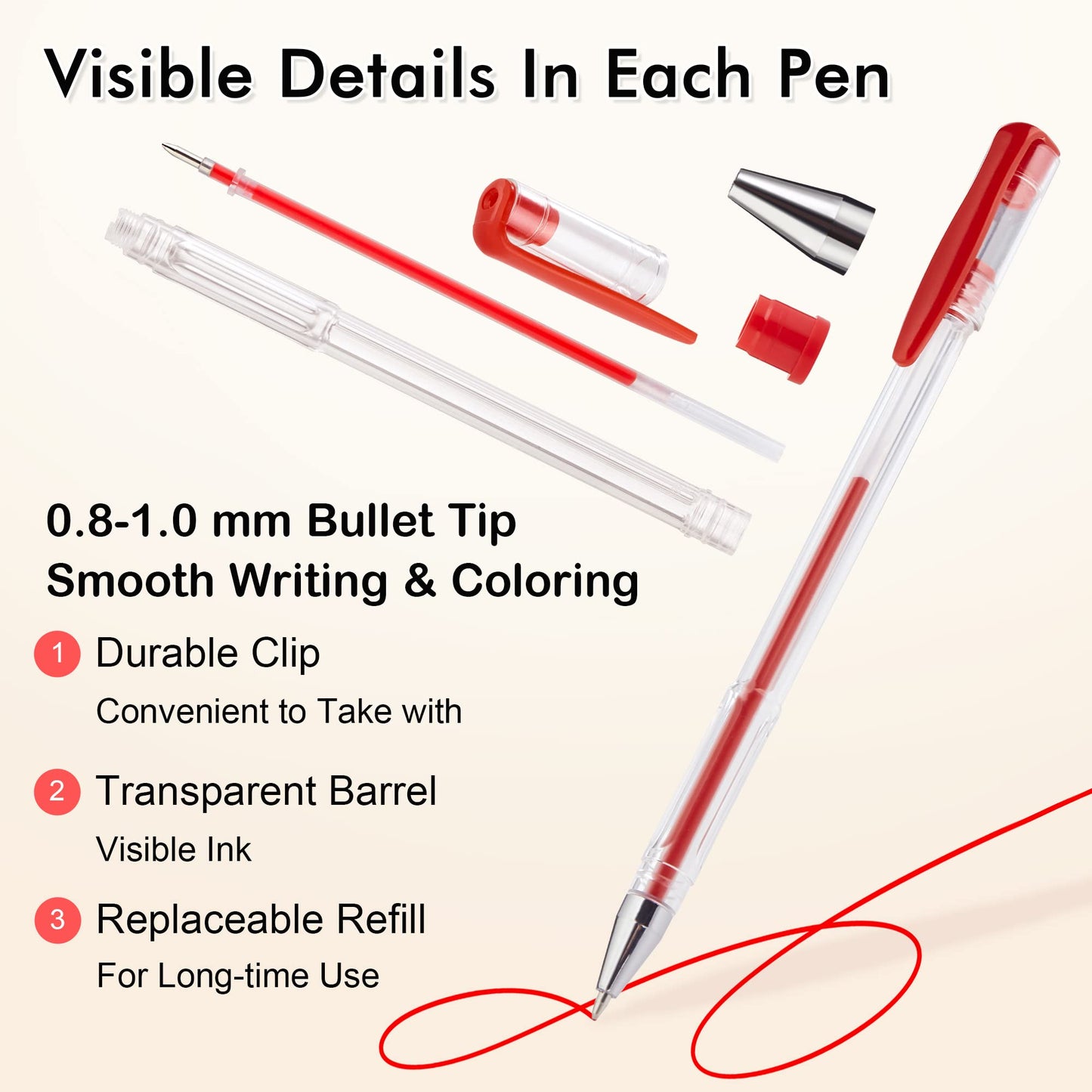 Shuttle Art Gel Pens for Colouring, 260 Pack Gel Pens Set, 130 Assorted Colours plus 130 Refills, Glitter Neon Pastel Metallic Colours, Ideal for Adult Colouring Books, Doodling, Drawing, Writing