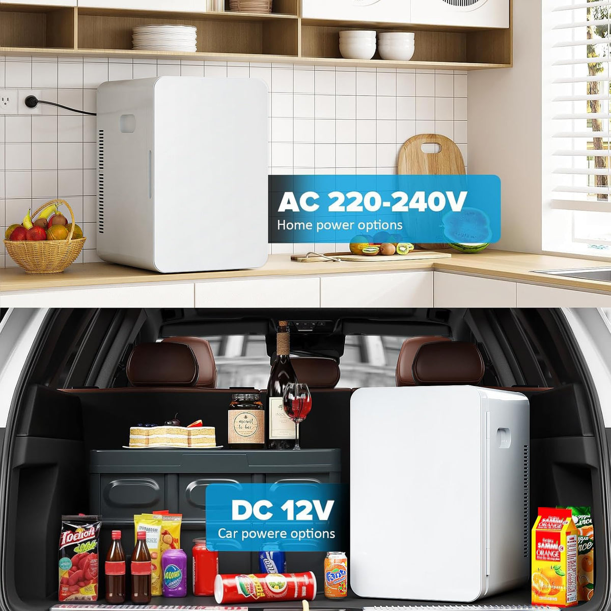 25L Mini Fridge, 30 Cans Portable Cooler & Warmer Small Fridge