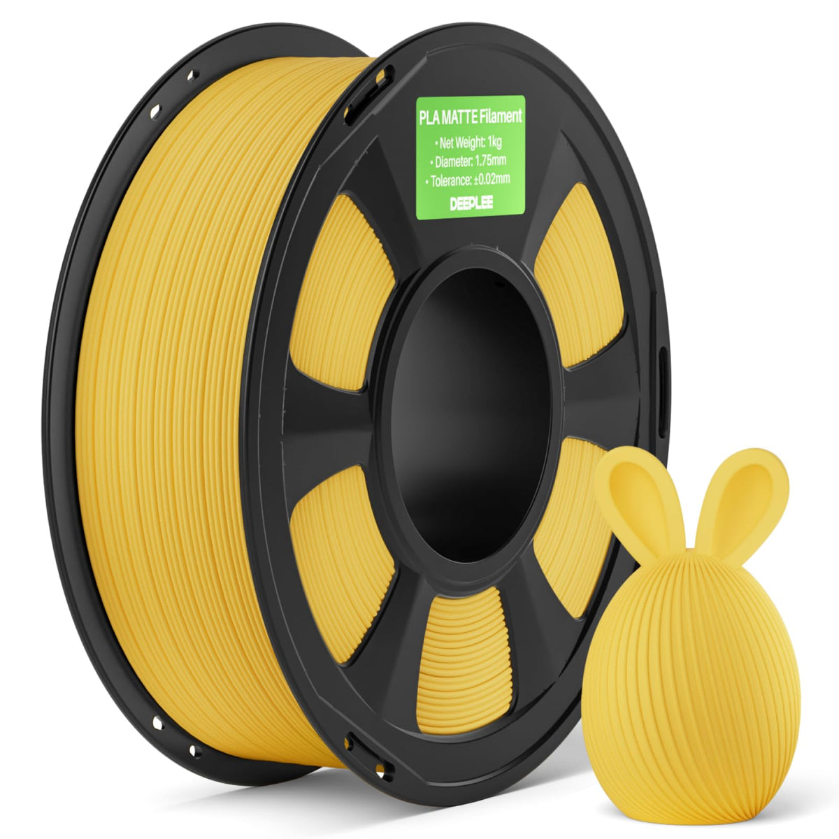 DEEPLEE Matte PLA Filament 1.75mm Matte Black 1kg(Plastic Spool)