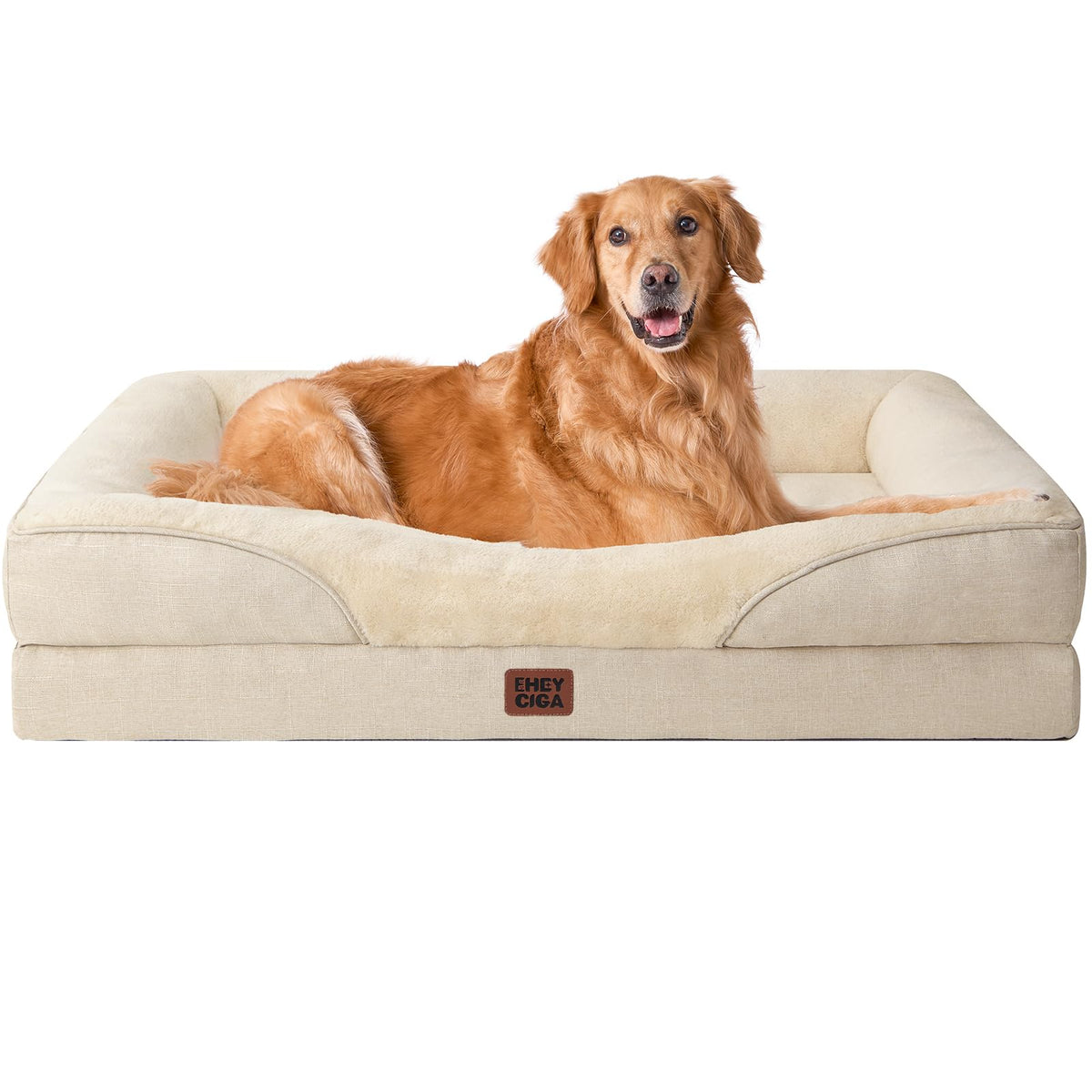 EHEYCIGA Memory Foam Orthopedic Dog Beds Large, 91x68x17cm, Dark Grey