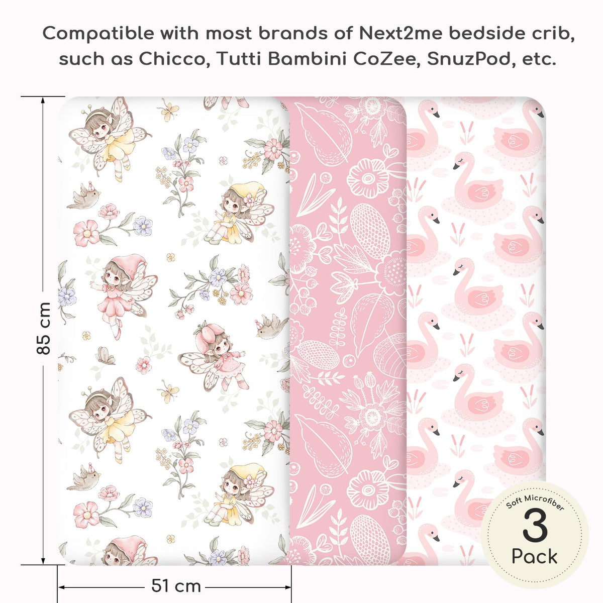 Cot Bed Sheets 120x60 cm Fitted for Baby and Toddler