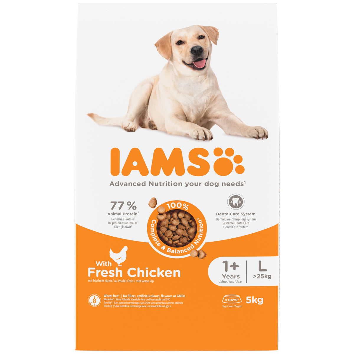 IAMS Adult Large Complete Dry Dog Food Lamb 12kg - With DentalCare System