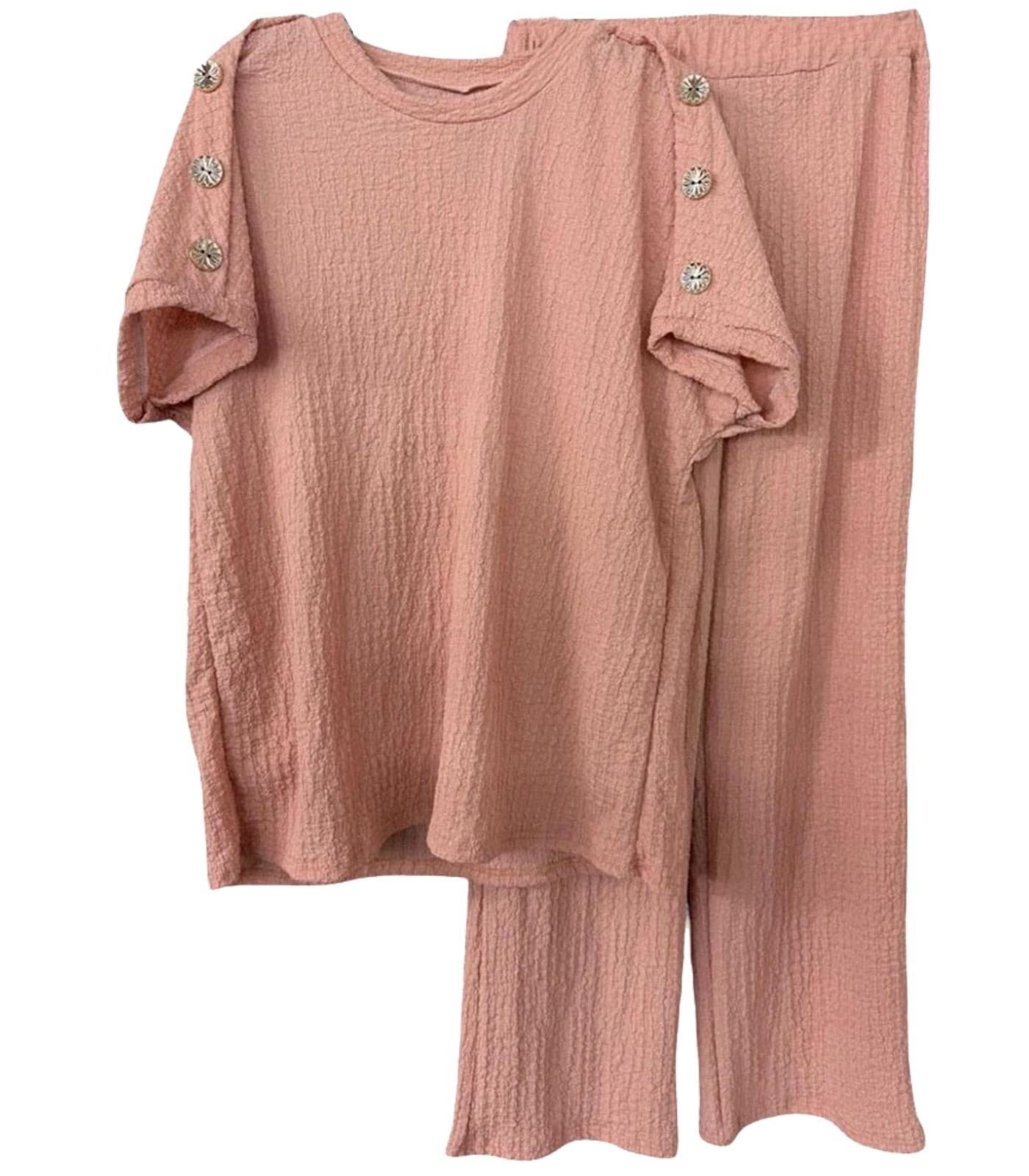 2 Piece Sets Tracksuit for Women Casual Summer Travel Vacation Outfits Short Sleeve Sweatsuits Matching Wide Leg Crop Pants Track_suits Lounge Sets