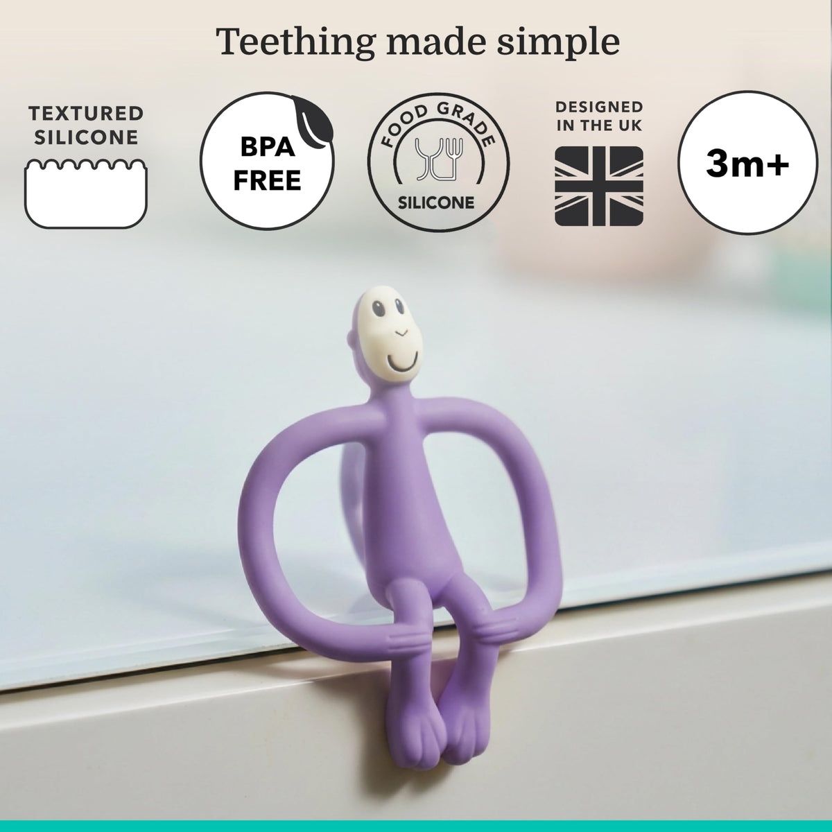 Matchstick Monkey Original Teether with Gel Applicator, Hearts