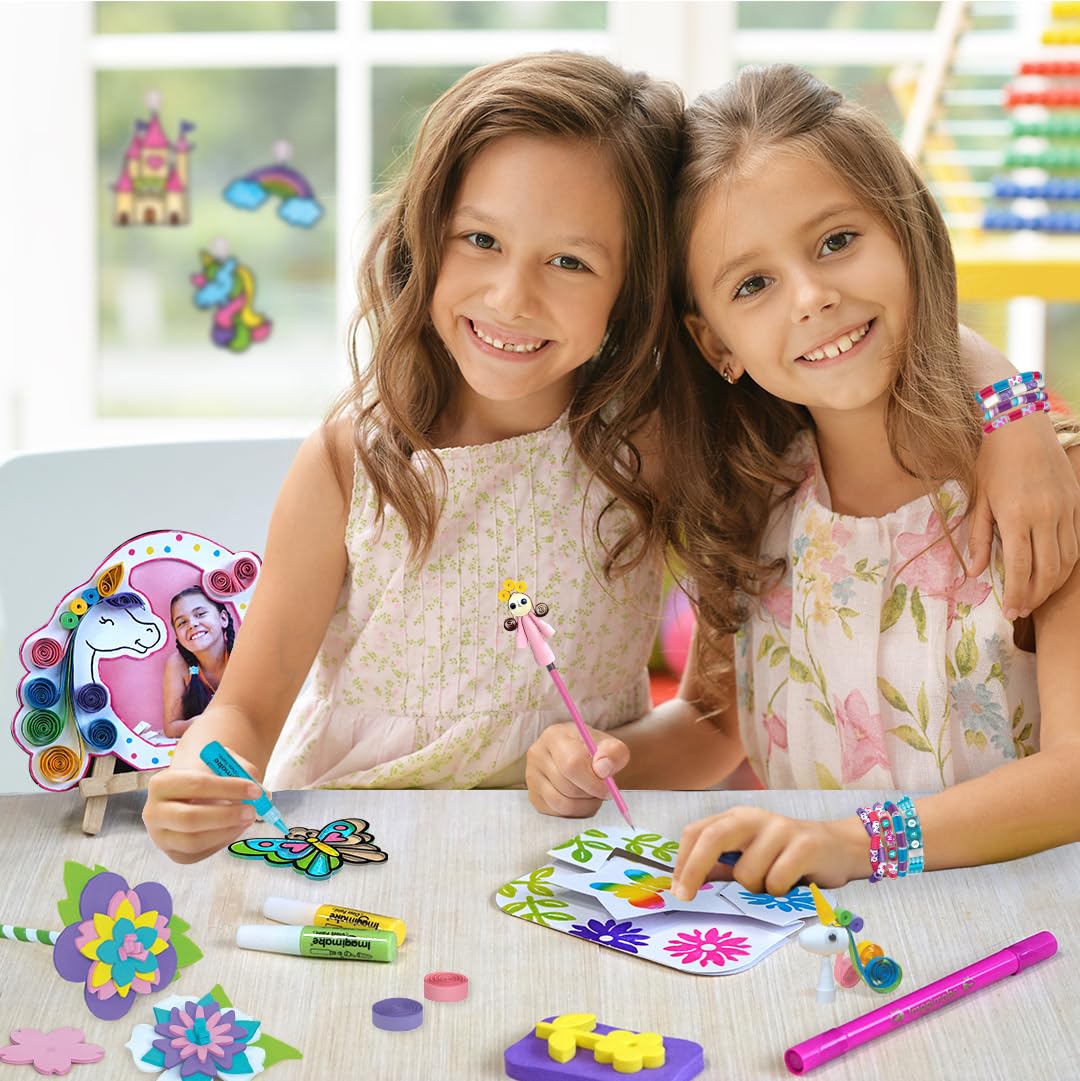 Imagimake Princess Craft Kit | 10 Mess-Free DIY Activities | Bracelet Making Kit, Unicorn Pouch, Butterfly Wands & More | Unicorn Gifts for Kids | Gifts for Girls & Boys 5,6,7,8,9,10,11,12 Years Old