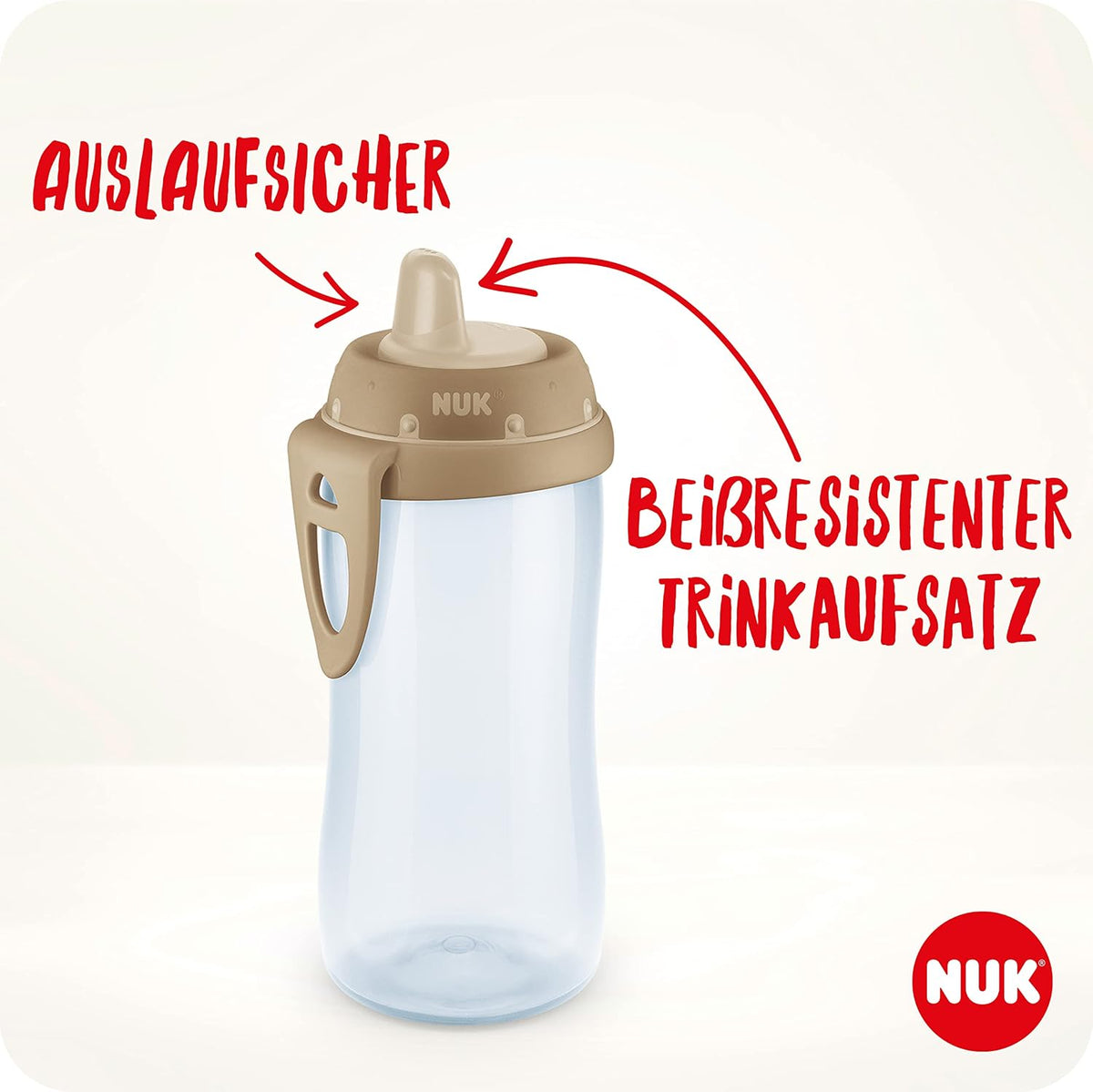NUK Kiddy Cup Night Toddler Cup | 12+ Months | 300 ml | Leak-Proof Toughened Spout | Glow in the Dark | Clip & Protective Cap | BPA-Free | Blue