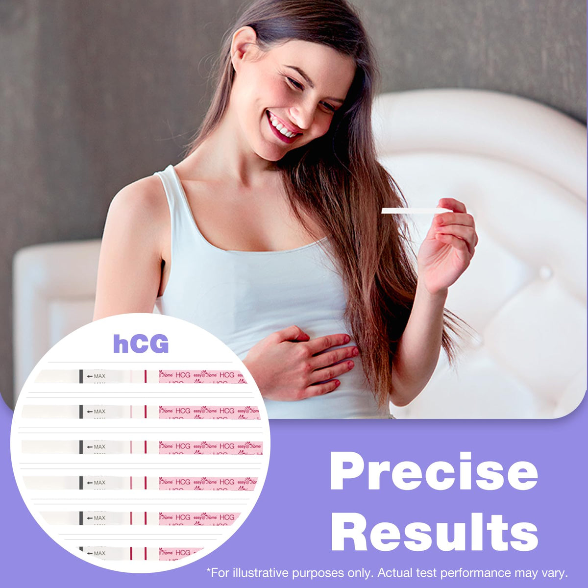 Easy@Home 20 Pregnancy Test Strips for Early Detection, Premom App Support