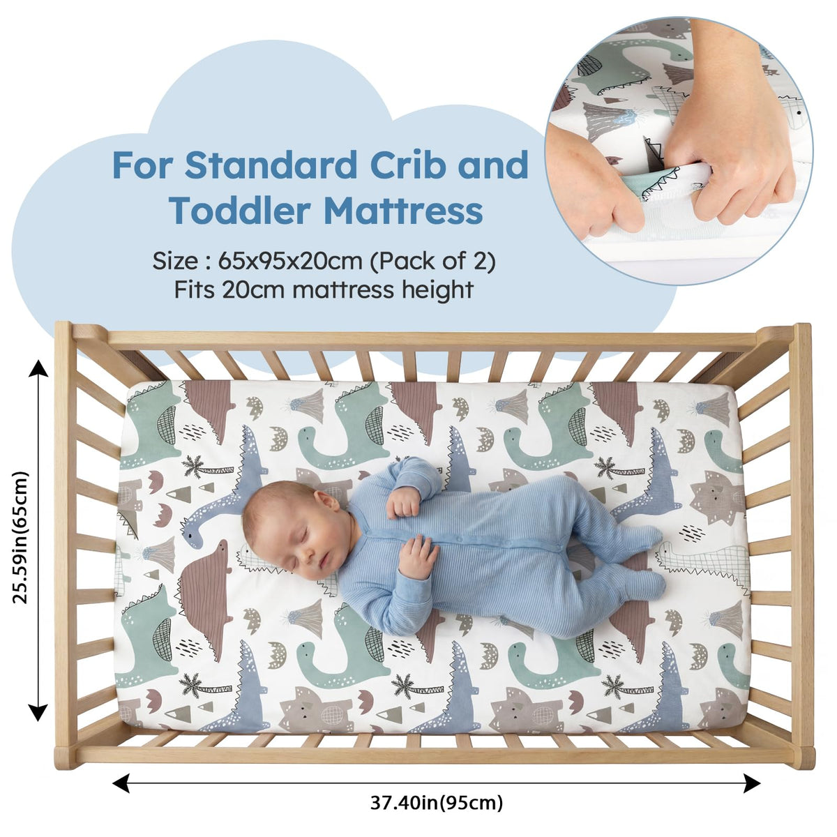 Yoofoss Moses Basket Sheets 41 x 84 cm, Fitted Soft & Breathable Microfiber Pram Sheet for Newborn Baby Boy and Girl, Crib Bassinet Mattress Protector Snuzpod Bedside 2 Pack