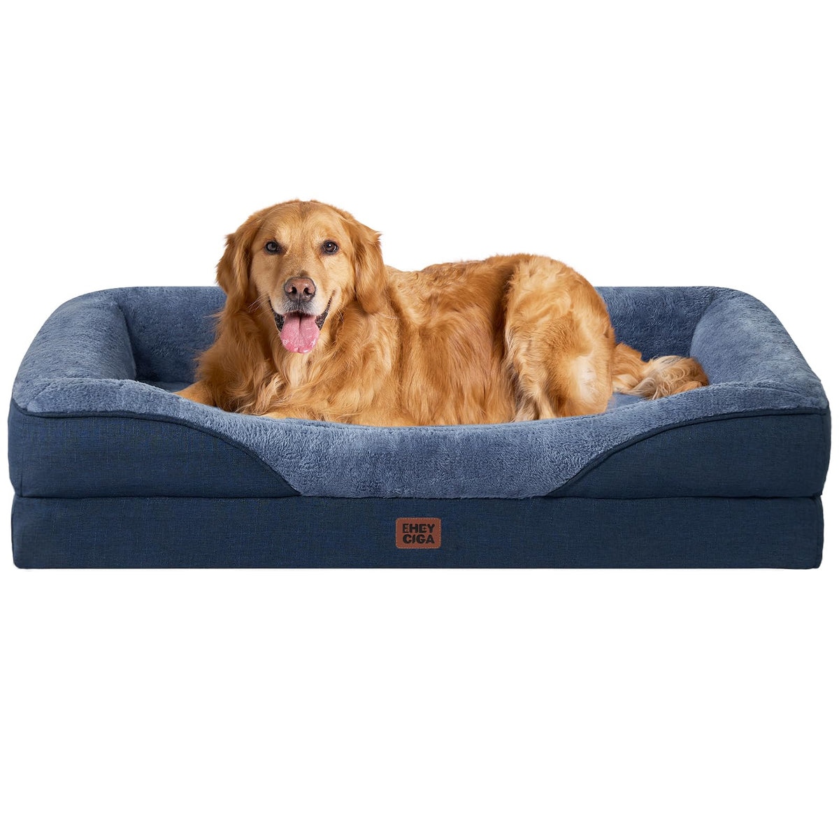 EHEYCIGA Memory Foam Orthopedic Dog Beds Large, 91x68x17cm, Dark Grey