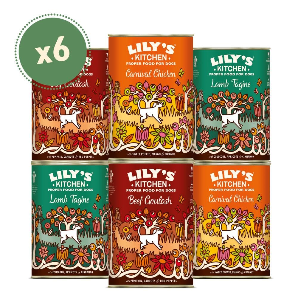 Lily's Kitchen Natural Adult Dog Food Wet Trays - Classic Dinners Multipack - Chicken, Lamb & Beef - Complete Meal Recipes (6 Trays x 150g)
