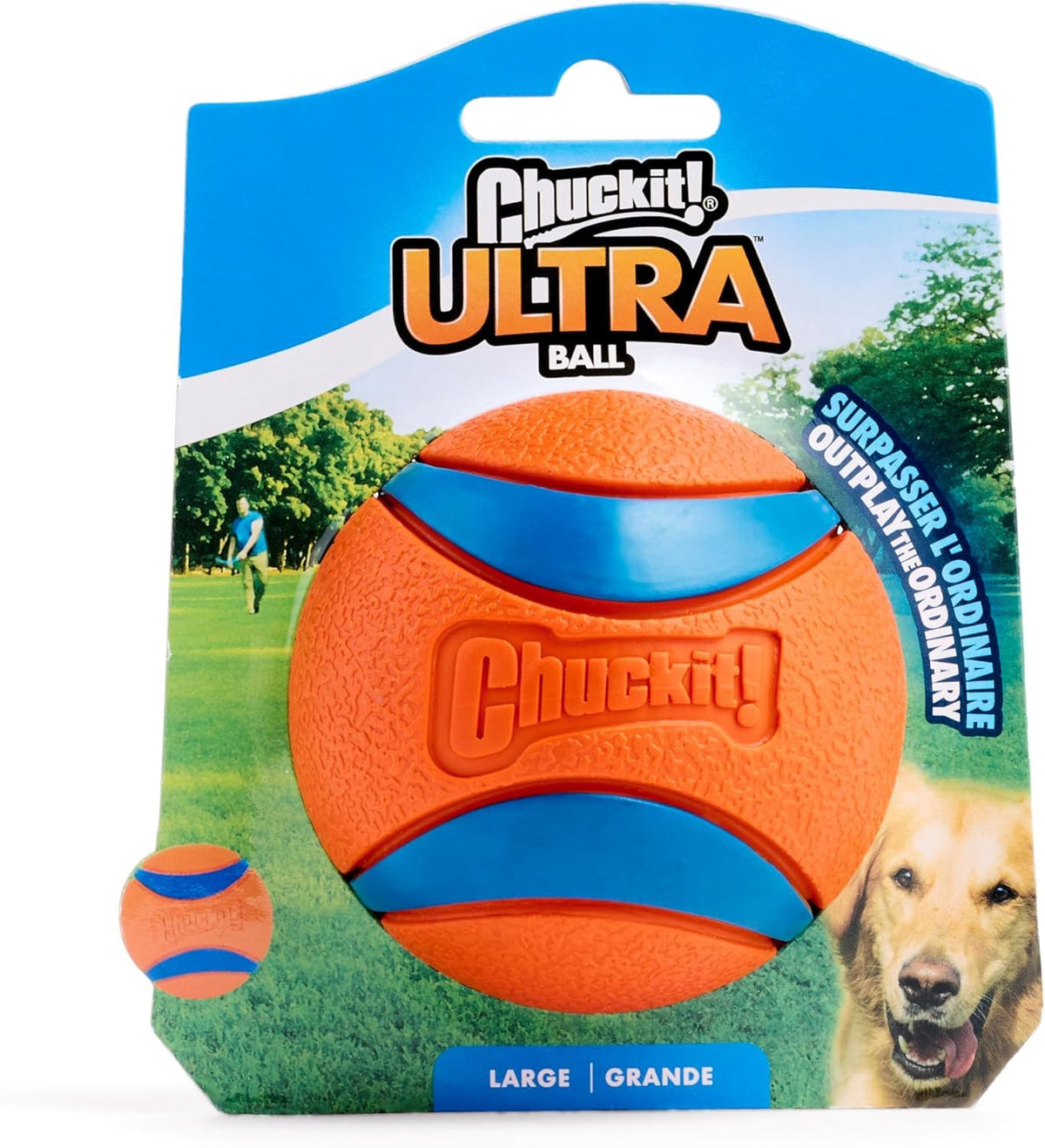 Chuckit! Ultra Ball Durable Rubber Dog Toy, Large, 7.3cm (2-Pack)