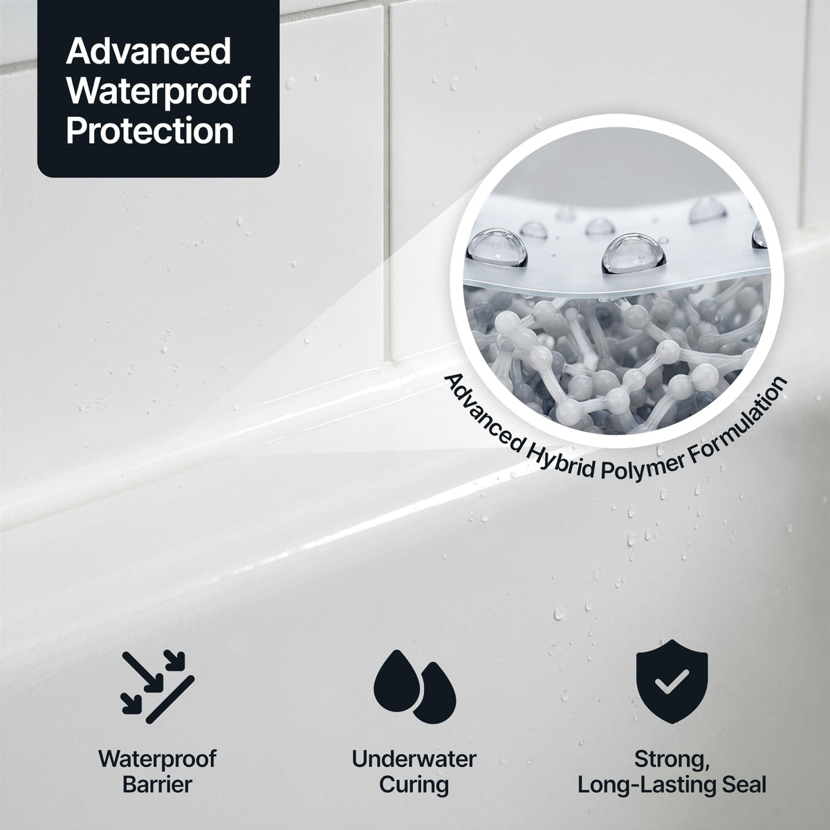 Hemway Kitchen & Bathroom Crystal Clear Sealant & Adhesive 300ml 3 Pack