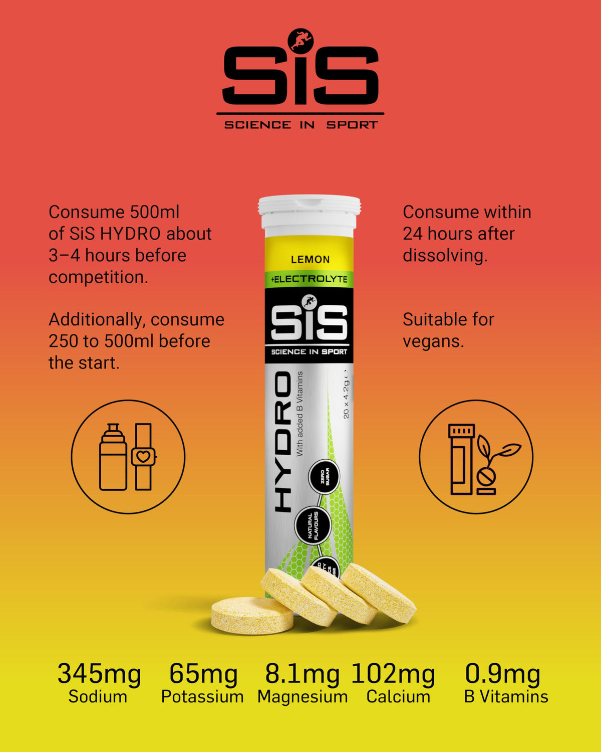 Science in Sport Hydro Electrolyte Tablets, Berry, 20 Tablets