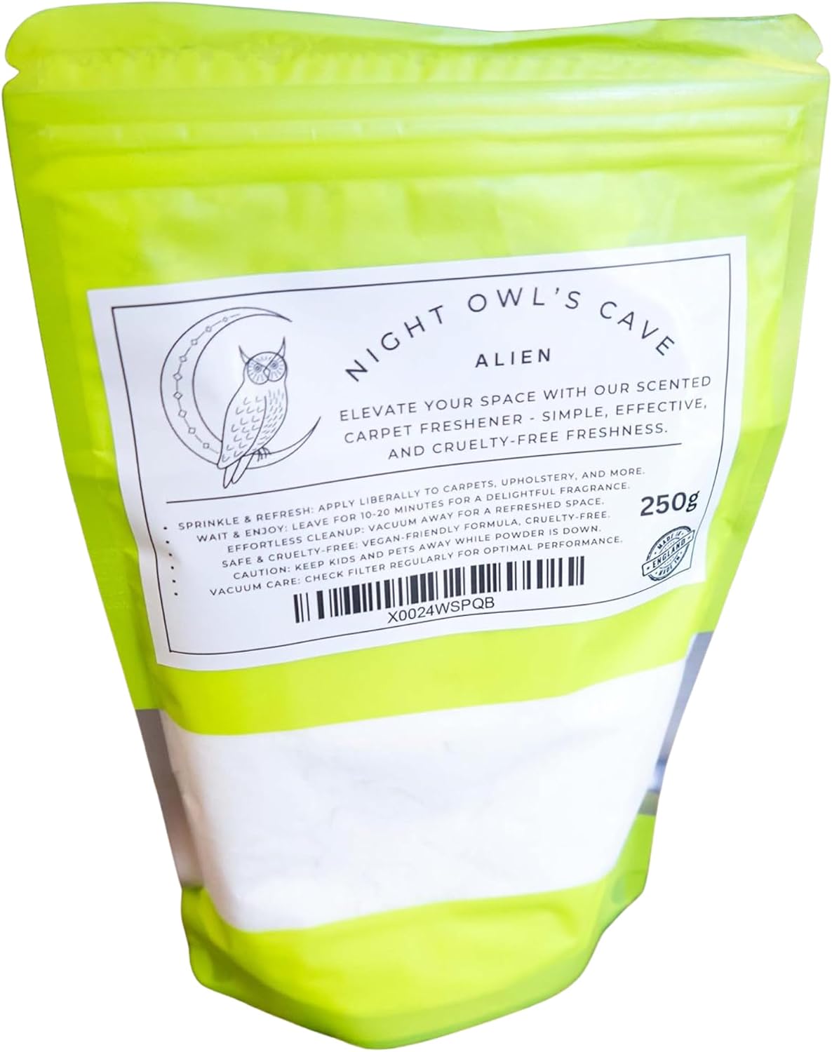 Handmade Highly Scented Carpet Freshener - 250g | Choose from Nine Irresistible Scents! | Vegan & Cruelty-Free | Expertly Crafted in the UK Long-Lasting Handmade (Alien)