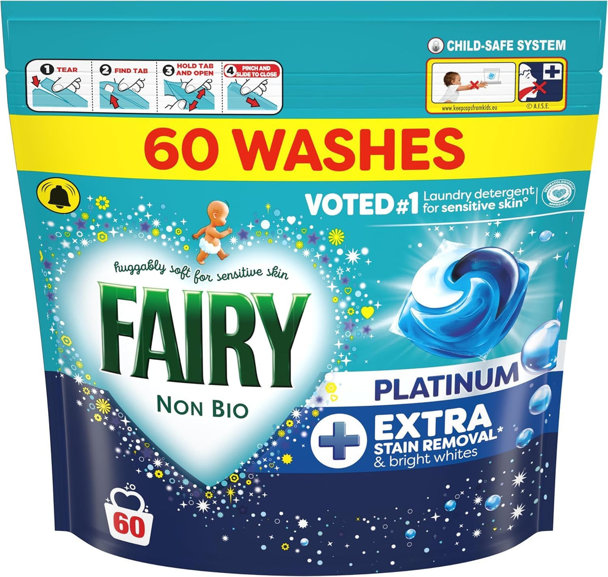 Fairy Non Bio Washing Liquid Pods, 85ct