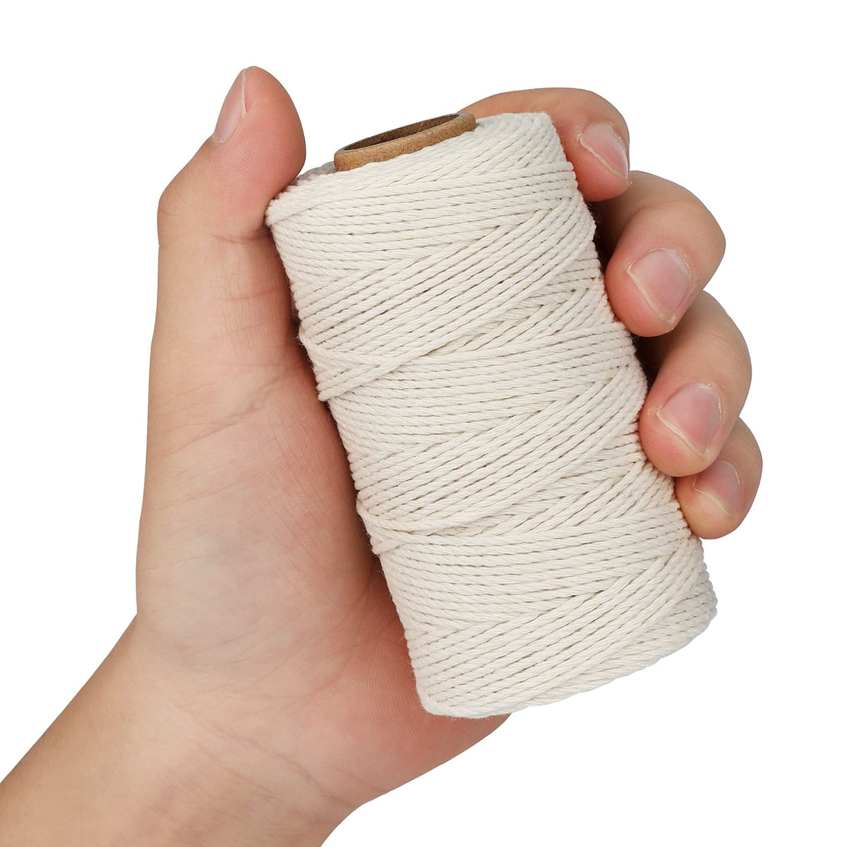 jijAcraft 4MM White Macrame Cord: 100M Cotton String Twine for Crafts