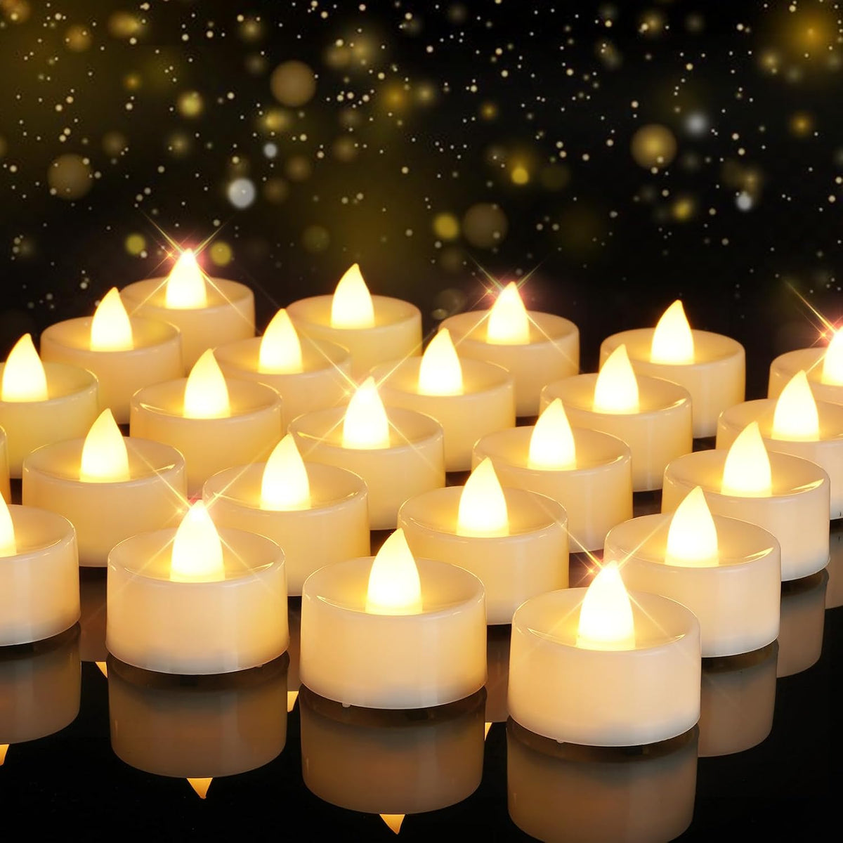 Homemory Led Battery Operated Tea Lights, Fake Electric Flickering Candles