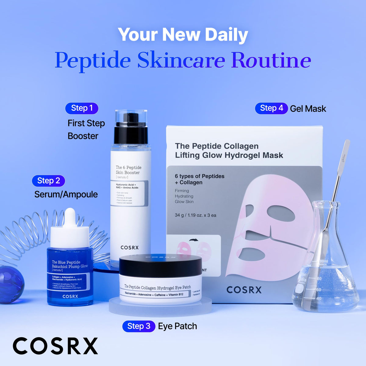 COSRX 6 Peptide Collagen Booster Serum 150ml, Face Toner with Niacinamide