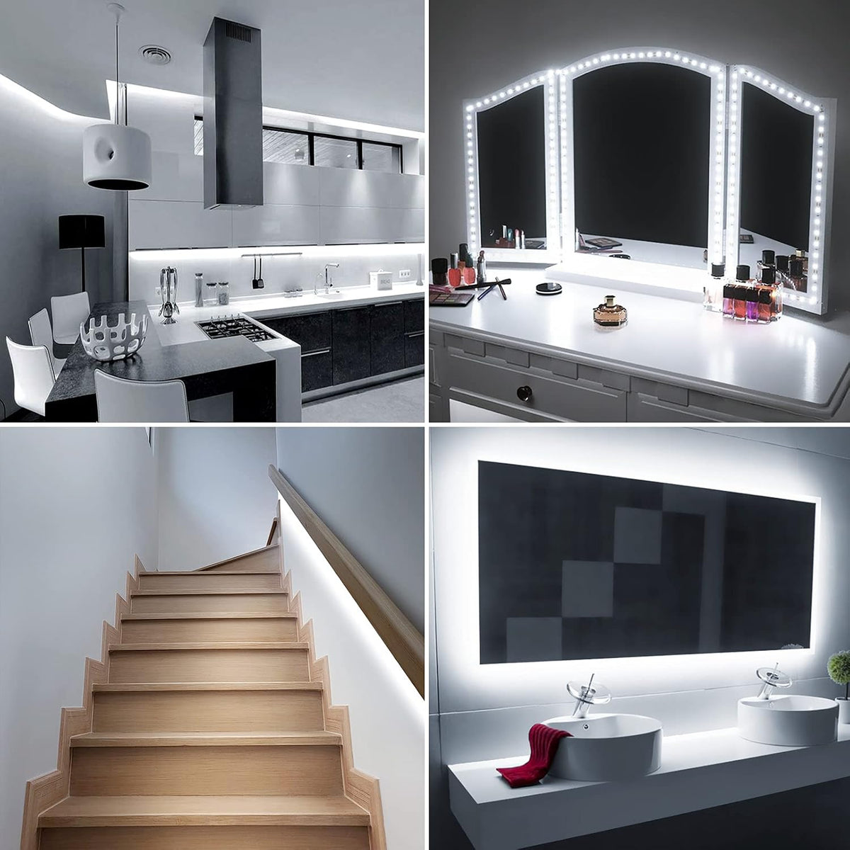 Lepro 5M LED Strip Light, Cool White 6000K, 1650LM 15W, Dimmable, Stick on