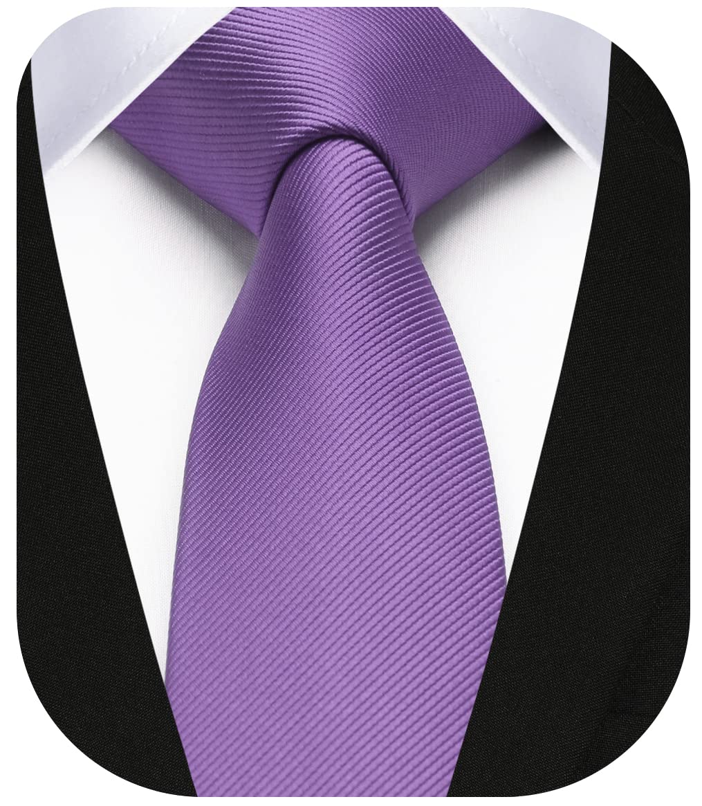HISDERN Skinny Tie Solid Color 6cm Slim Ties for Men Wedding Classic Formal Business Necktie
