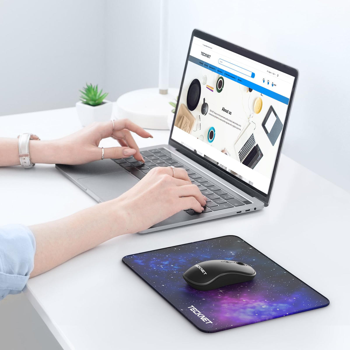 TECKNET Mouse Mat, 270 x 210 x 3 mm Gaming Mouse Pad - Grey