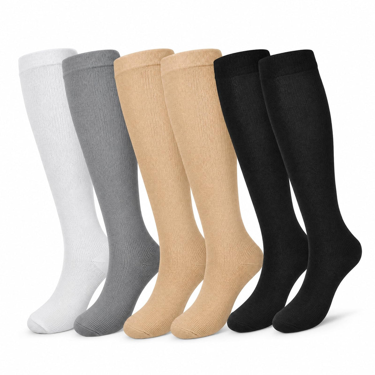 Compression Socks, (2/4/6/7 Pairs) for Men & Women 15-20 mmHg is Best for Athletics, Running, Flight Travel, Support