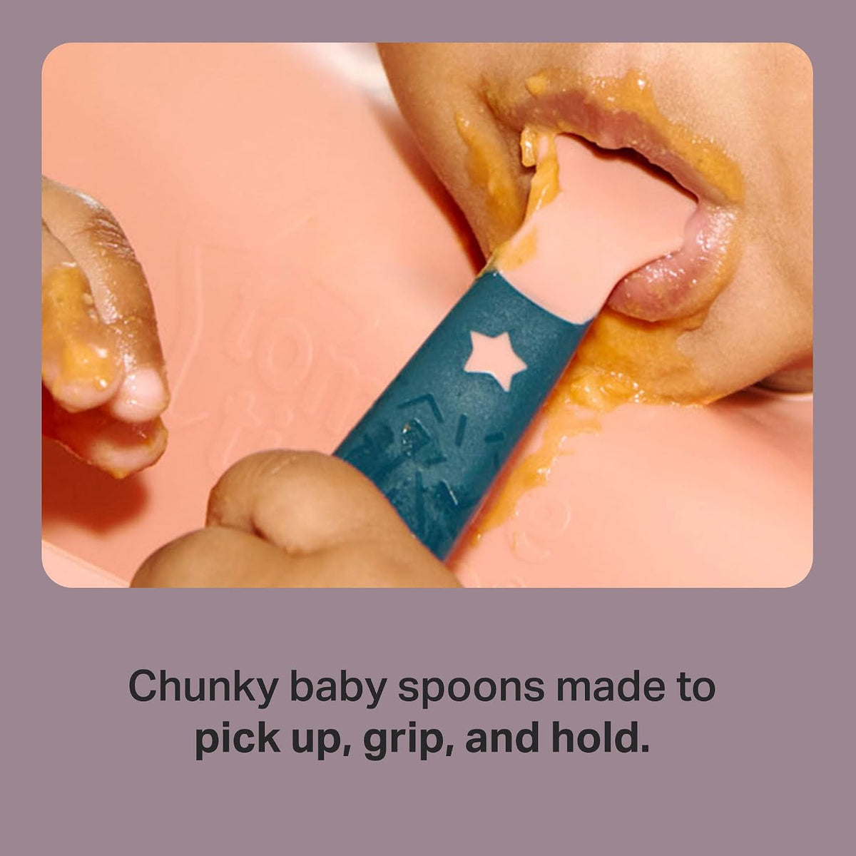 Tommee Tippee Easigrip Self-Feeding Weaning Spoons 6m+ Chunky Handles