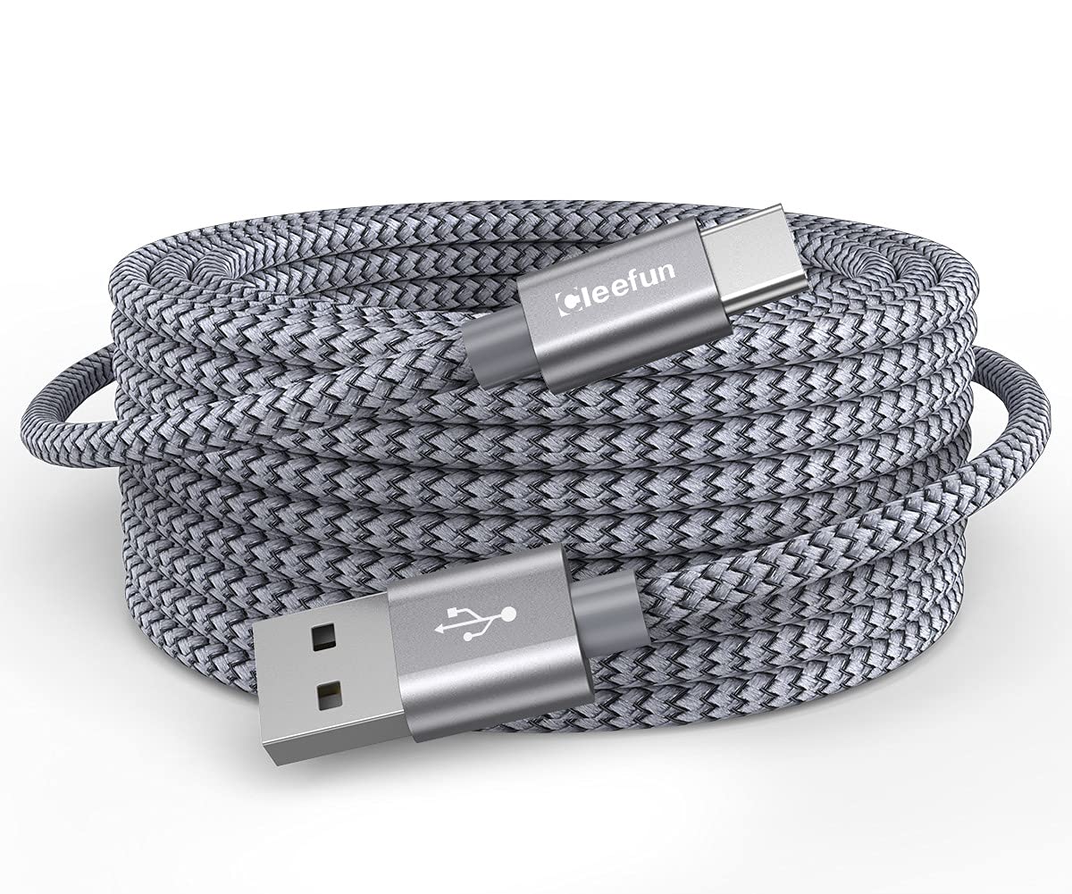 CLEEFUN 3M USB C Cable (2-Pack), Long PS5 Controller Charger Fast Charging