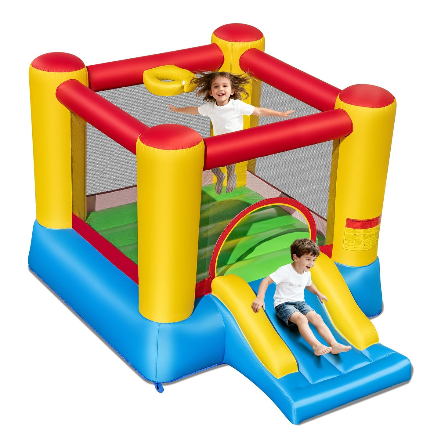 Maxmass Kids Inflatable Bouncy Castle with Slide & Basketball Hoop — 297x203x189cm | Ages 6-14
