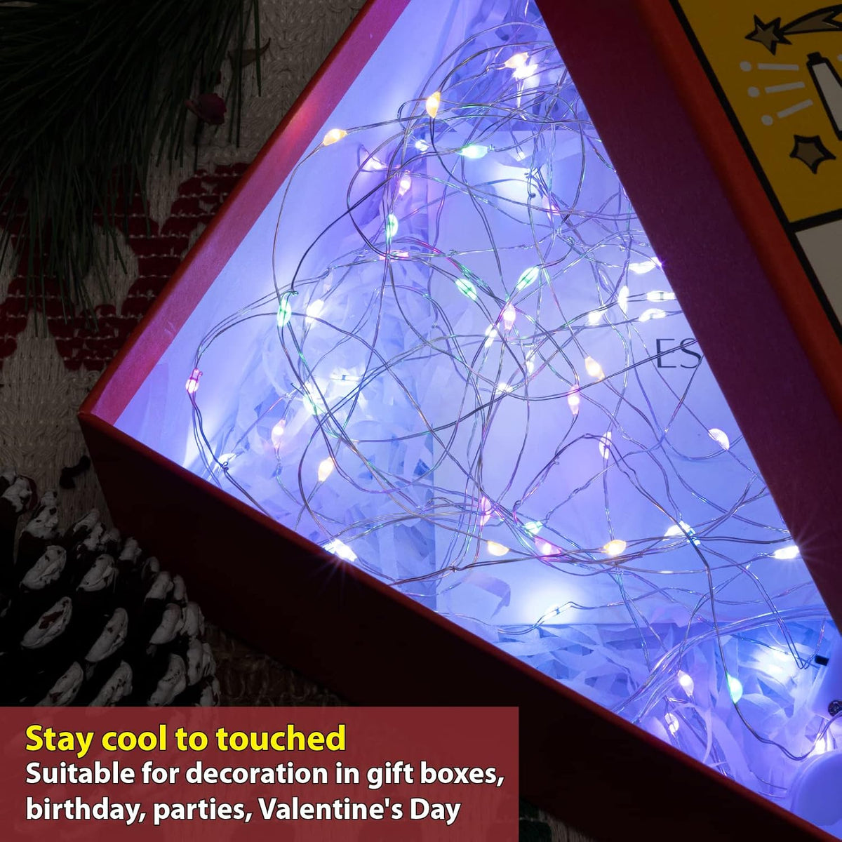 HXWEIYE 3 Pack USB Rechargeable Fairy Lights, 7ft 20 LED, 8 Modes & Timer