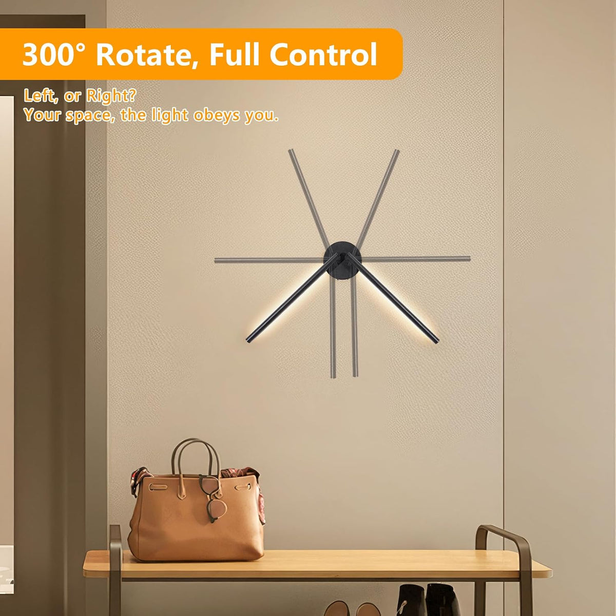 Dehobo 80CM Rechargeable Wall Lights with 8000mAh for Home Decor, 2 Packs