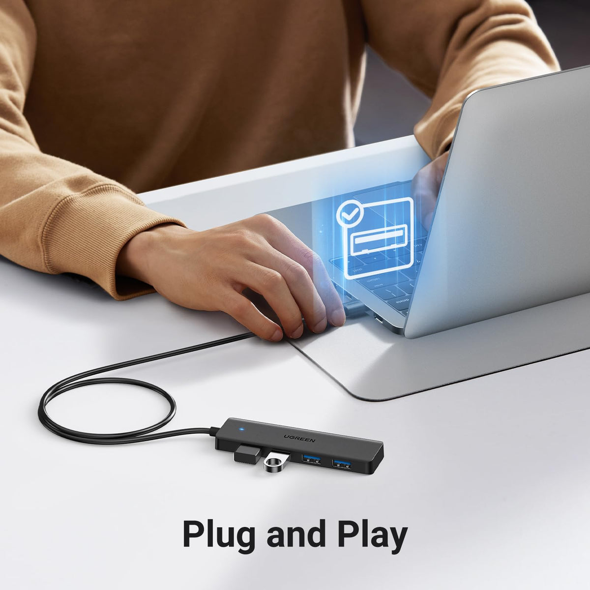 UGREEN USB Hub 3.0, USB Splitter 4 Port Ultra Slim with 5Gbps Data Transfer