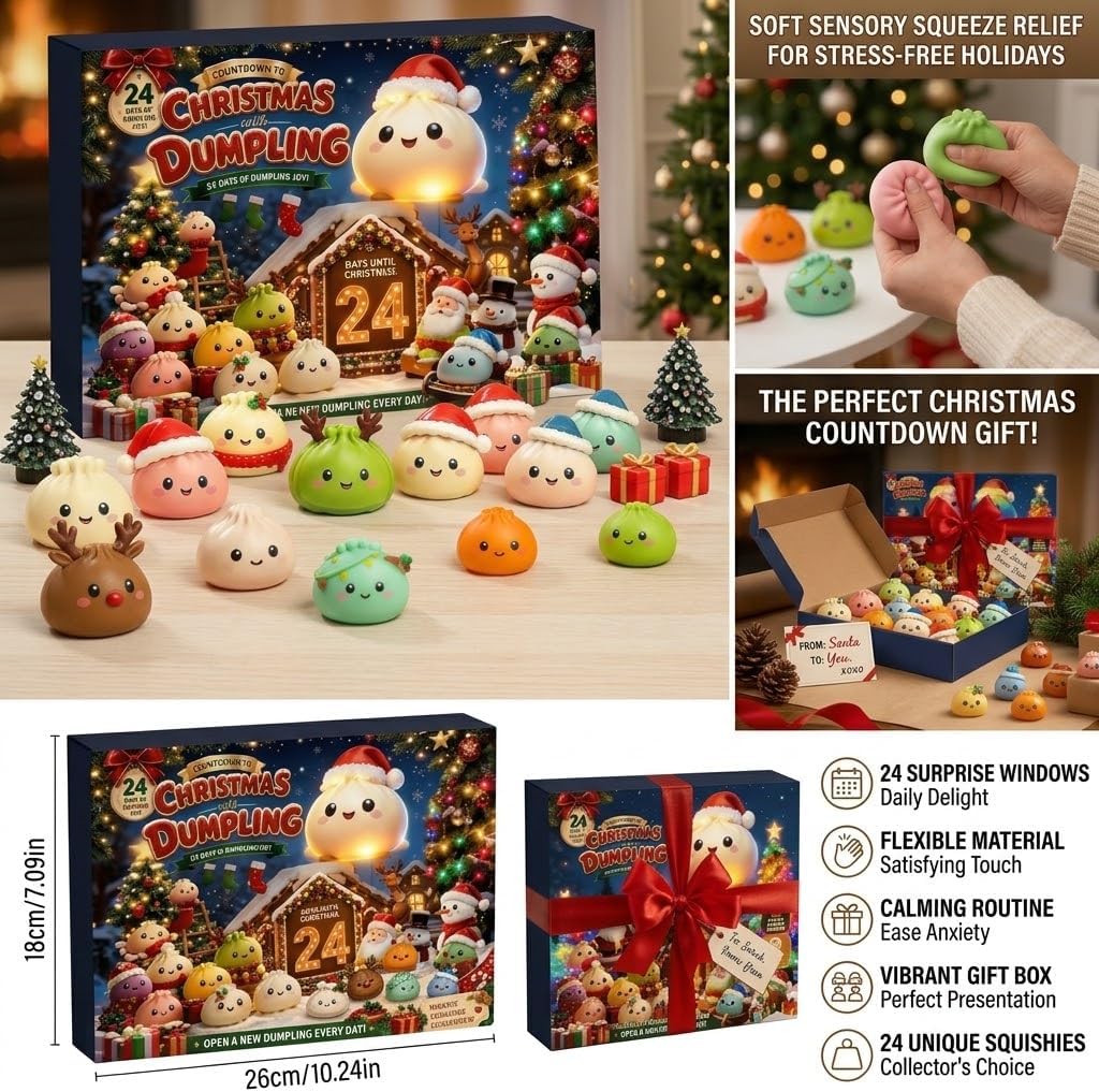 Squishy Advent Calendar 2026 With 24day Squishies Dumpling Christmas，B