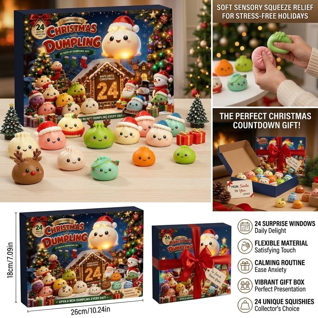 Squishy Advent Calendar 2026 With 24day Squishies Dumpling Christmas，B