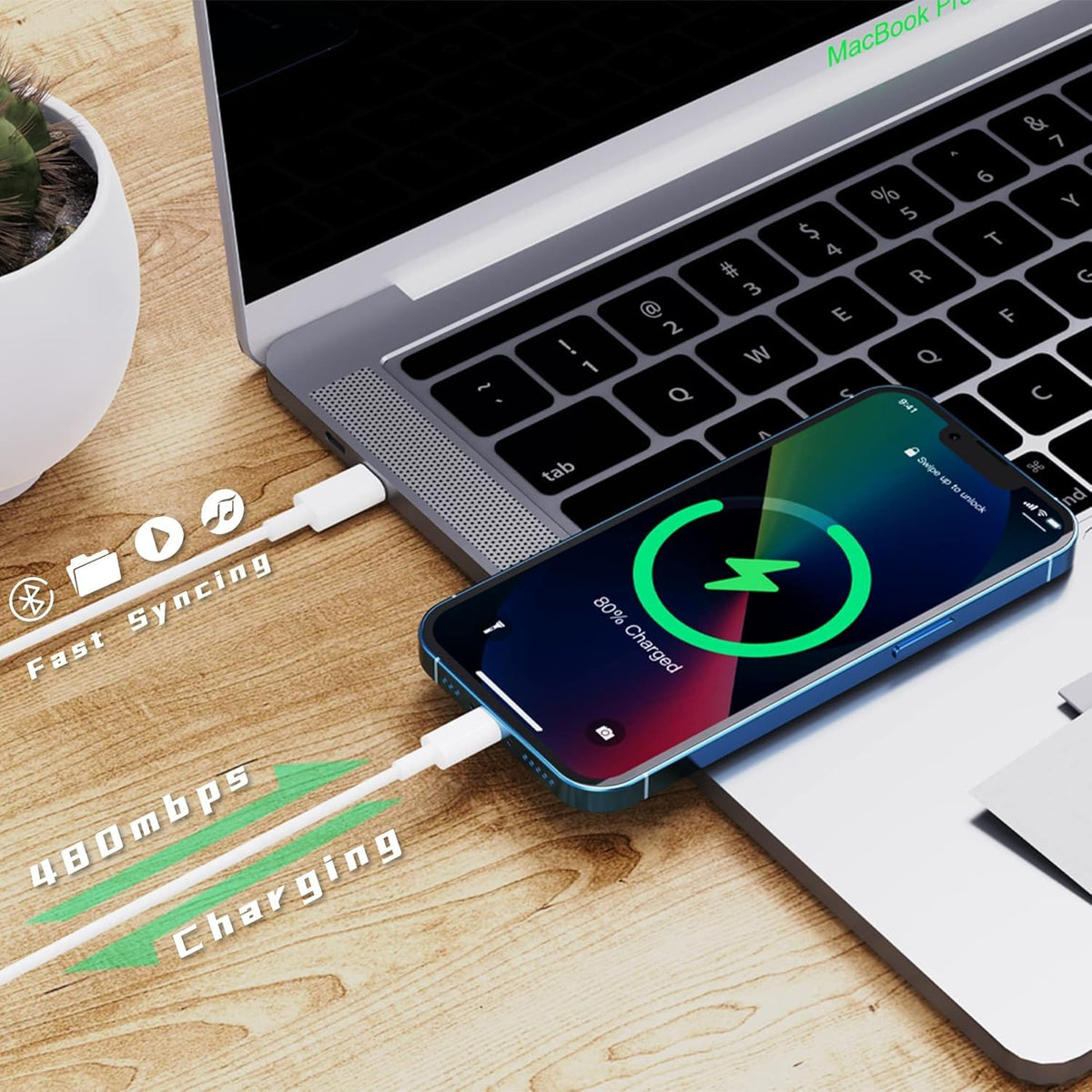 USB C to Lightening Cable 2Pack 2M MFi Certified, Fast Charging USBC i Phone Charger Lead for Apple iPhone 14 13 12 11 Pro Max X XR XS 8 Plus, for iPad- Type C to Lightening wire