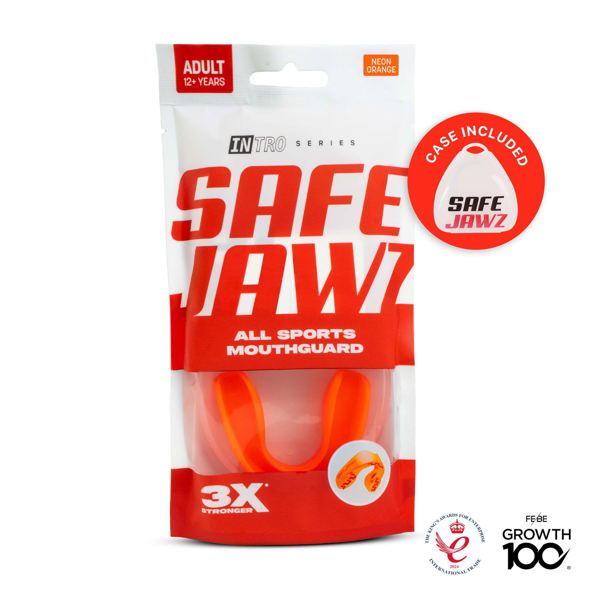 SAFEJAWZ Mouth Guard, Slim Fit Gum Shield for Adult & Junior with Case