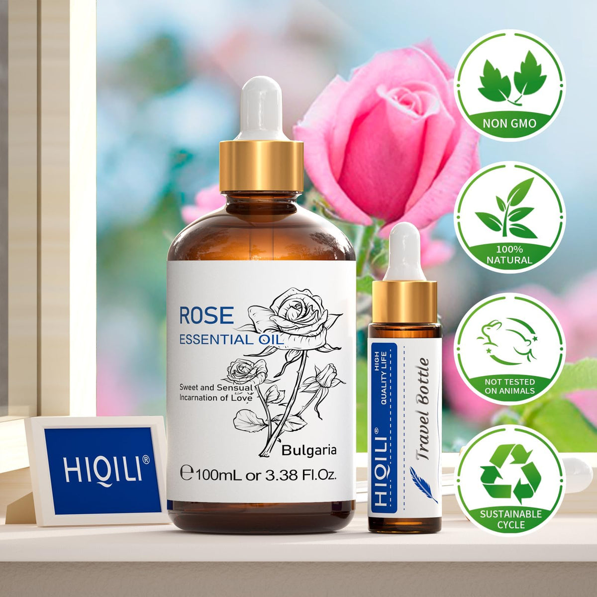 HIQILI Tea Tree Oil for Nail Fungus, Skin, Hair, Acne