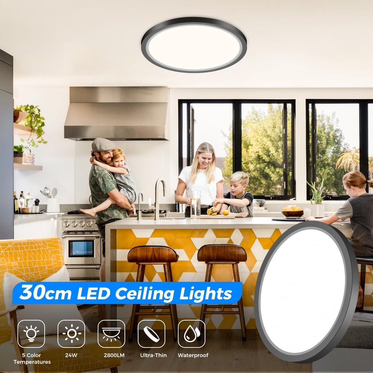 Peasur Bathroom Light, 3000K/3500K/4000K/5000K/6500K 5 Color Temperature