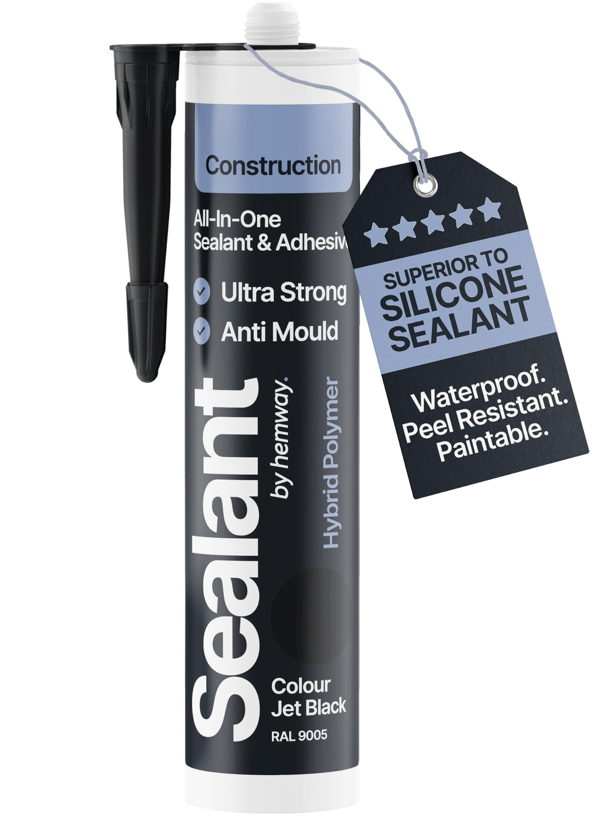 Hemway Kitchen & Bathroom Crystal Clear Sealant & Adhesive 300ml 3 Pack