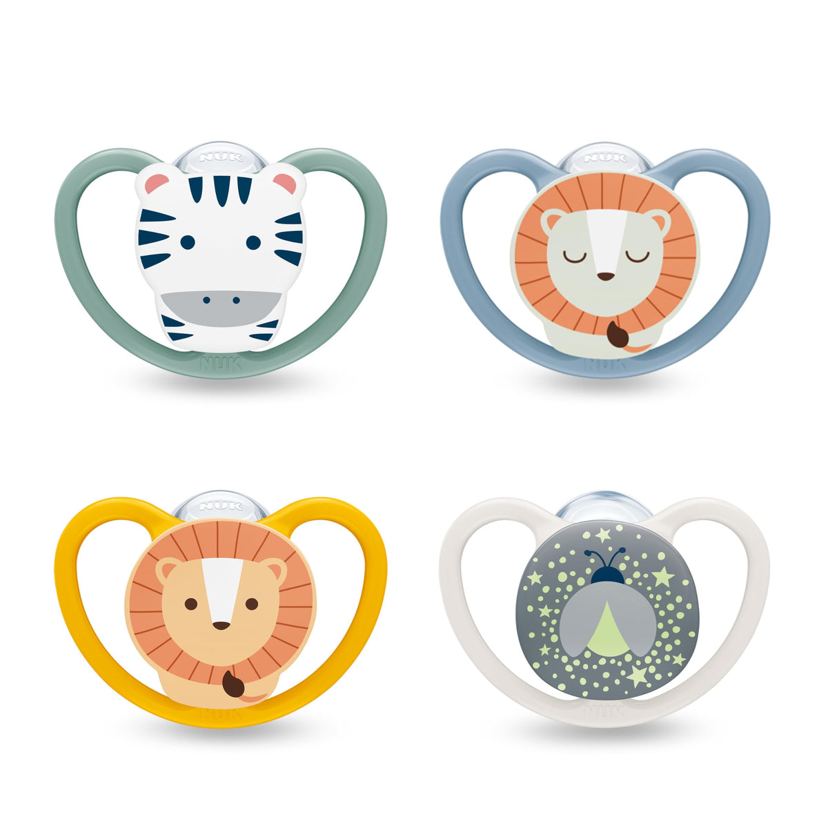 NUK Perfect Match Air Baby Dummies | 6-18 Months | Orthodontic Soothers that Promote Air Flow & Prevent Drool Rash | 95% Baby Acceptance** | Assorted | 4 Count