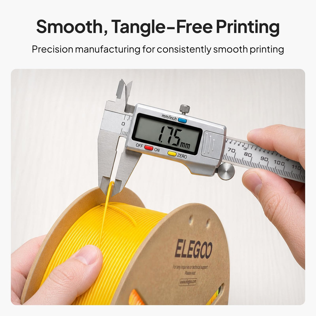 ELEGOO PLA Filament 1.75mm Black 1KG, 3D Filament Dimensional Accuracy +/- 0.02mm, 1kg Cardboard Spool(2.2lbs) 3D Printing Filament Fits for Most FDM 3D Printers