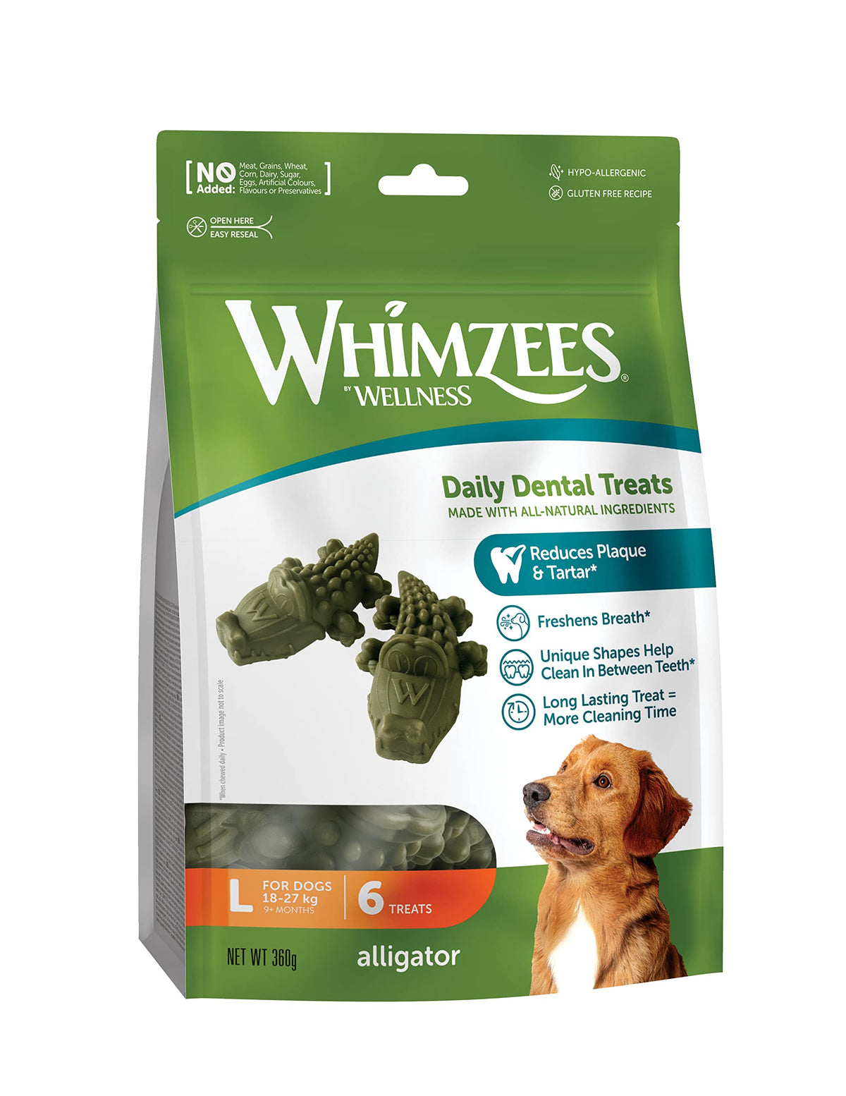 WHIMZEES Alligator S, 24 Pieces – Size S