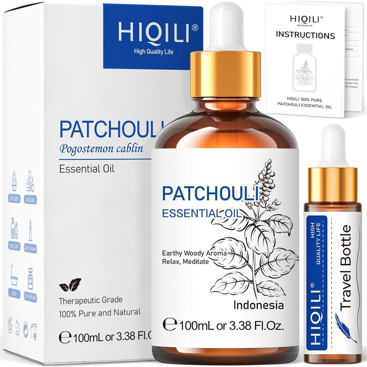 HIQILI Tea Tree Oil for Nail Fungus, Skin, Hair, Acne
