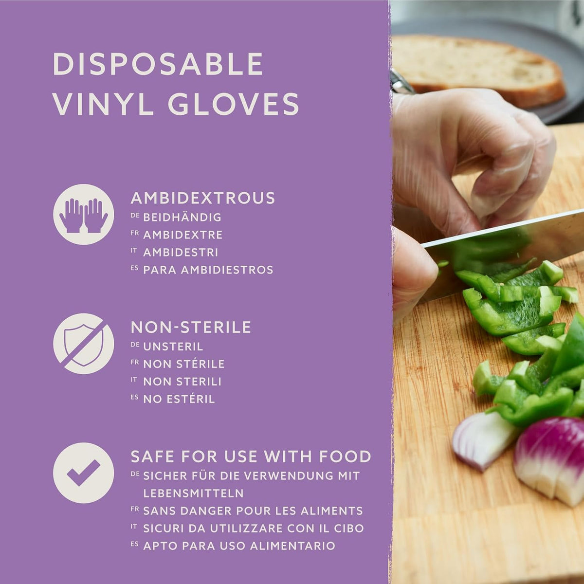by Amazon Disposable Vinyl Gloves, Powder-free, Latex-free, Size S, Pack of 100, Transparent