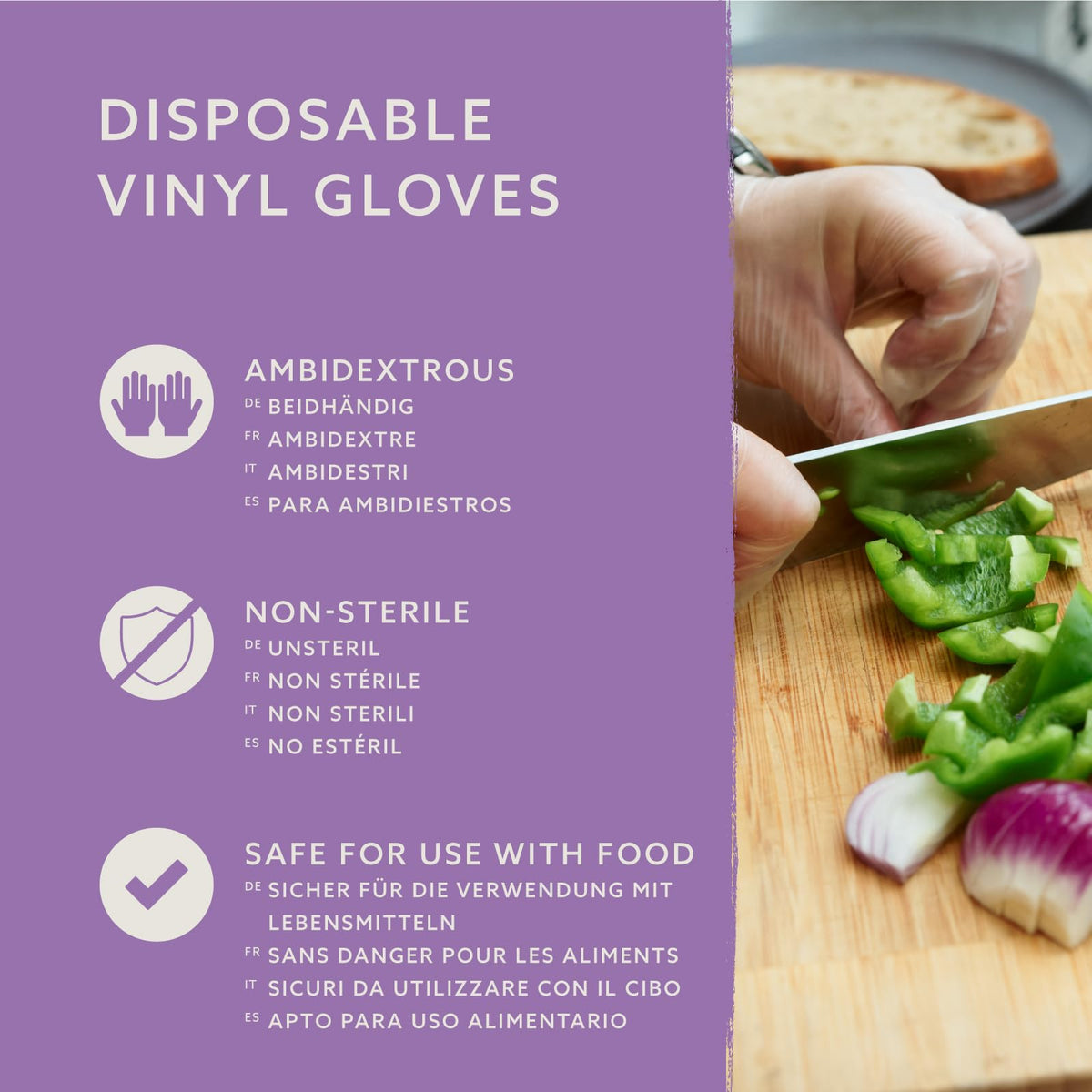 by Amazon Disposable Vinyl Gloves, Powder-free, Latex-free, Size S, Pack of 100, Transparent