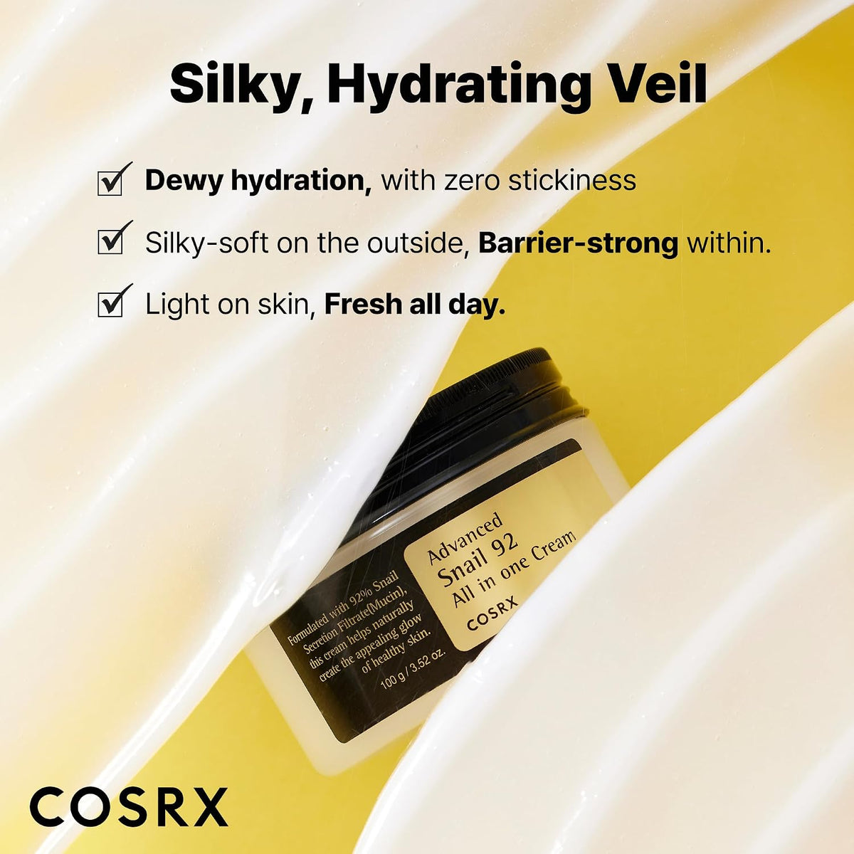 COSRX Advanced Snail 92 All in One Cream 100g, Facial Gel Moisturiser