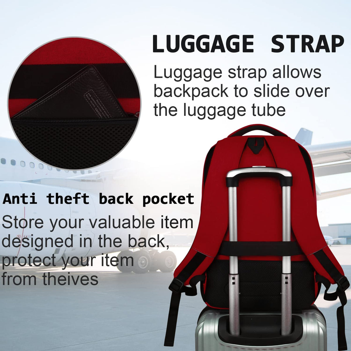KASIBON Laptop Backpack for Men, Anti-Theft Travel Backpack Business