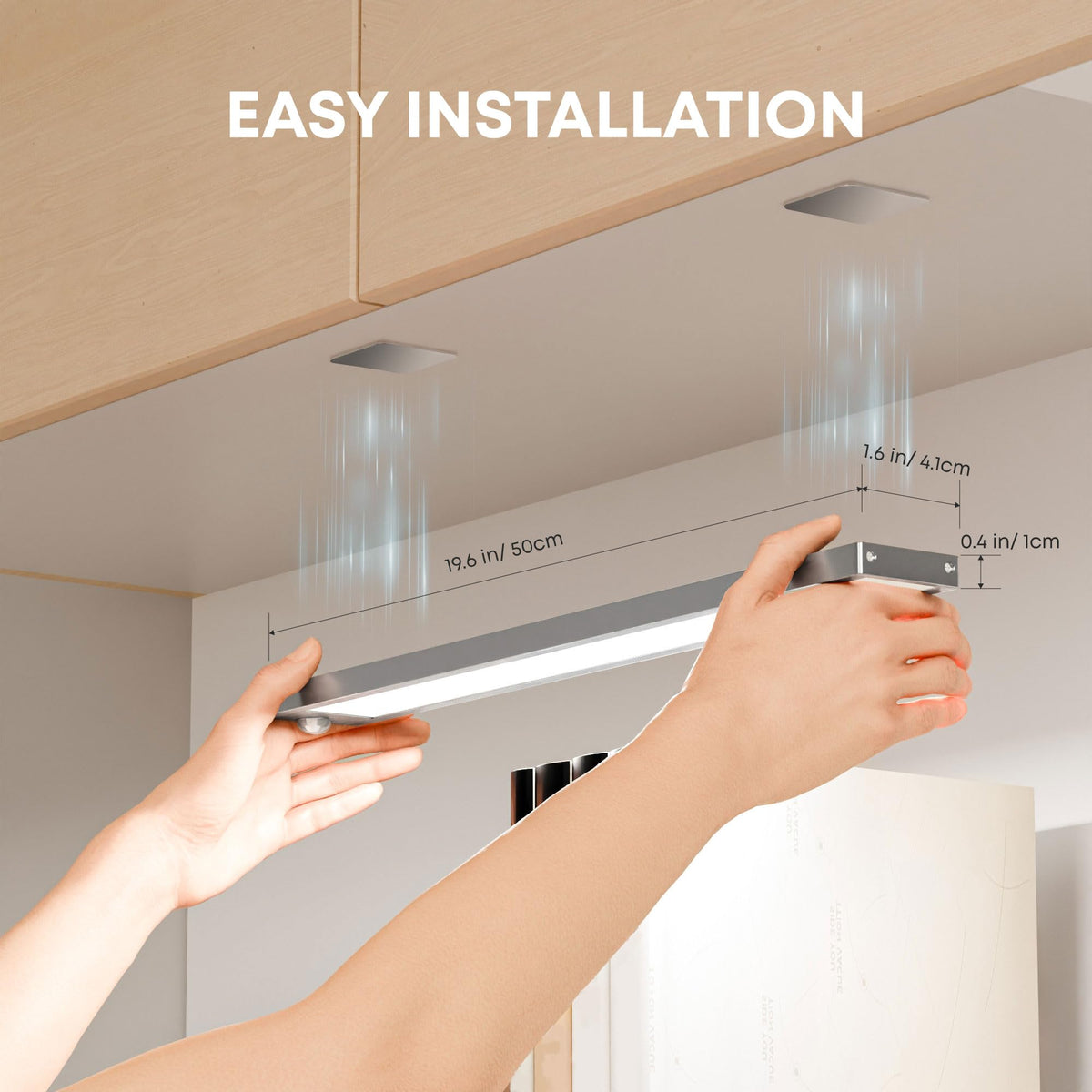 LROLTEF Under Cabinet Wardrobe Motion Sensor Lights Dimmable 21cm 1500mAh