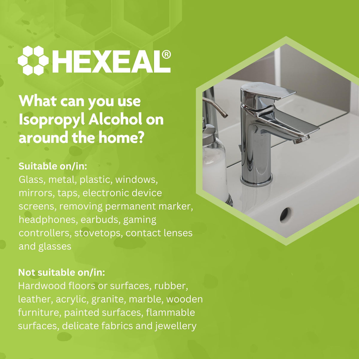 Hexeal 99.9% Isopropyl Alcohol 500ml – IPA for Sanitising & Cleaning